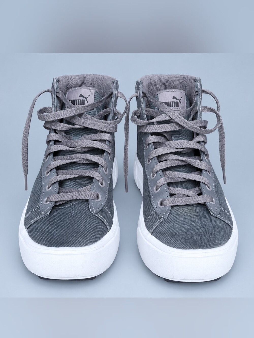 PUMA Kaia Mid Women's 8.5 Gray Canvas High Top Platform Sneakers 384108-05